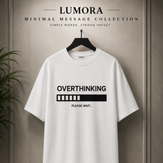 Lumora Oversize Unisex Baskılı Tişört %100 Pamuk Premium Streetwear – Overthinking