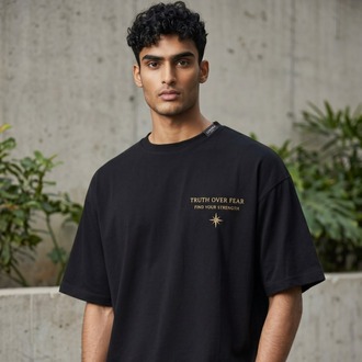 Lumora Oversize Unisex Minimal Baskılı Tişört %100 Pamuk  Streetwear – Find Your Strength