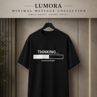 Lumora Oversize Unisex Baskılı Tişört %100 Pamuk Premium Streetwear – Thinking