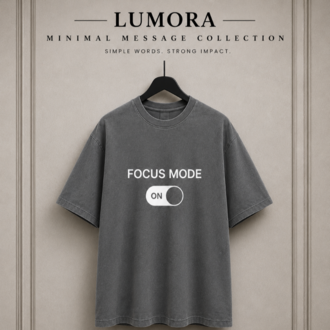 Lumora Oversize Unisex Baskılı Tişört %100 Pamuk Premium Streetwear – Focus Mode