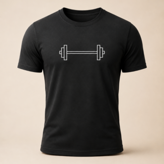 Lumora Oversize Unisex Baskılı Tişört - Barbell Minimal Gym Tasarım 