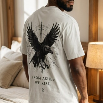 Lumora Oversize Unisex Grafik Baskılı Tişört %100 Pamuk Premium Streetwear – Crown of Ashes