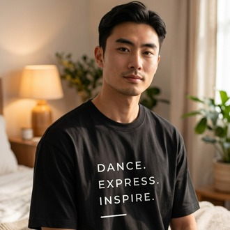 Lumora Oversize Unisex Minimal Baskılı Tişört %100 Pamuk – Dance. Express. Inspire