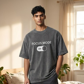 Lumora Oversize Unisex Baskılı Tişört %100 Pamuk Premium Streetwear – Focus Mode