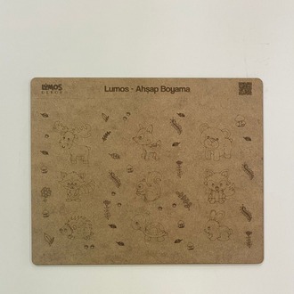4'lü Ahşap Boyama Seti - 33x27 cm MDF - Eğitici ve Eğlenceli Çocuk Aktivite Panosu - Set 1