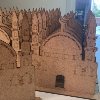 100 Adet Camii Maket Ahşap Boyama Dini Aktivite Okul Kurs Etkinlik Set