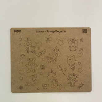 4'lü Ahşap Boyama Seti - 33x27 cm MDF - Eğitici ve Eğlenceli Çocuk Aktivite Panosu - Set 2