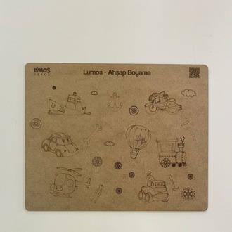 4'lü Ahşap Boyama Seti - 33x27 cm MDF - Eğitici ve Eğlenceli Çocuk Aktivite Panosu - Set 1