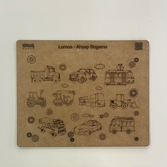 4'lü Ahşap Boyama Seti - 33x27 cm MDF - Eğitici ve Eğlenceli Çocuk Aktivite Panosu - Set 3