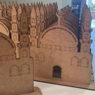20 Adet Camii Maket Ahşap Boyama Dini Aktivite Okul Kurs Etkinlik Set