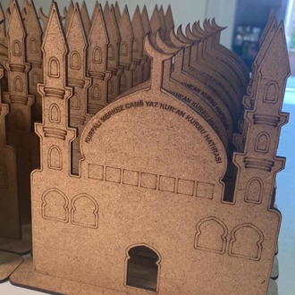 50 Adet Camii Maket Ahşap Boyama Dini Aktivite Okul Kurs Etkinlik Set