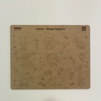 4'lü Ahşap Boyama Seti - 33x27 cm MDF - Eğitici ve Eğlenceli Çocuk Aktivite Panosu - Set 2