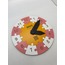 Renkli Daire Saat Puzzle (Beyaz-Pembe)