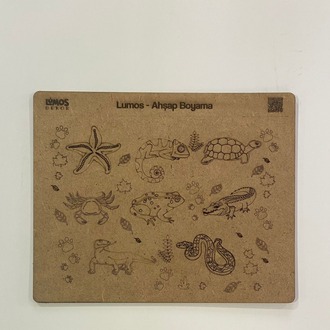 4'lü Ahşap Boyama Seti - 33x27 cm MDF - Eğitici ve Eğlenceli Çocuk Aktivite Panosu - Set 1