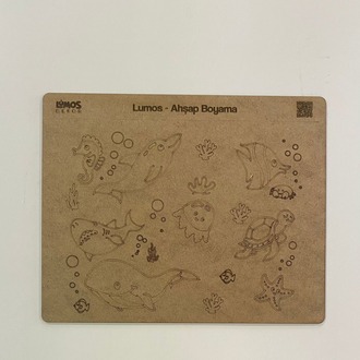 4'lü Ahşap Boyama Seti - 33x27 cm MDF - Eğitici ve Eğlenceli Çocuk Aktivite Panosu - Set 1