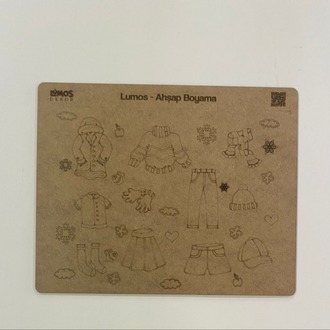 4'lü Ahşap Boyama Seti - 33x27 cm MDF - Eğitici ve Eğlenceli Çocuk Aktivite Panosu - Set 3