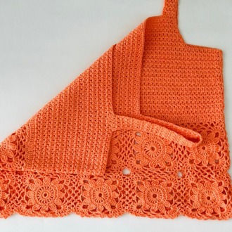 Çiçek Motifli El İşi Crop Top 