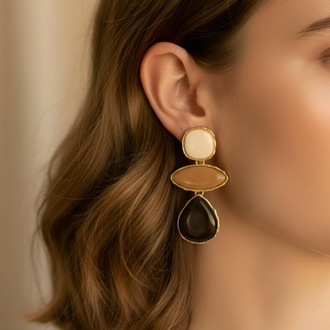 Zara Model Çok Renkli Çelik Küpe