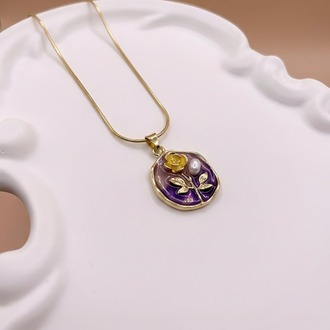 Çelik İnci Taşlı Sanatsal Kolye