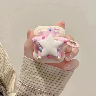 Üç Boyutlu Degrade Pembe Yıldız Desenli AirPods 3 Kulaklık Koruma kılıfı