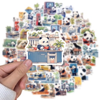 50 Desen Sevimli Karikatür Panda Su Geçirmez Stickers
