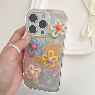 Renkli Üç Boyutlu Çiçekli Telefon Kılıfı