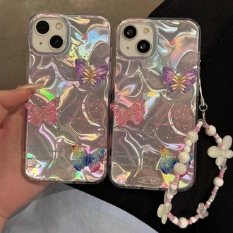 3D Kelebek Hologram Kılıf + Charm