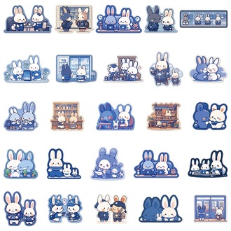 50 Mavi Tavşan Stickers