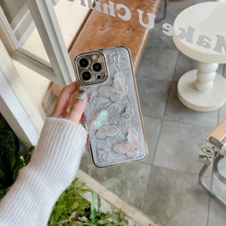 3D Kelebek Parlak Damla Desenli + Charm