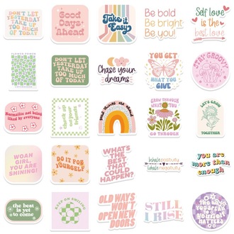 50 Desen Danimarka Pastel Su Geçirmez Stickers Var.2