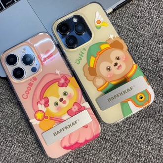 Duffy Ayıcık ve Cookie iPhone15 için uygun: 14promax 12 telefon parlak Apple 13 standı