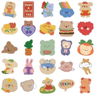 50 Desen Sevimli Karikatür Kore Tarzı Ayı Su Geçirmez Stickers