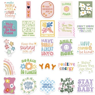50 Desen Danimarka Pastel Su Geçirmez Stickers Var.1
