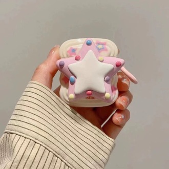 Üç Boyutlu Degrade Pembe Yıldız Desenli AirPods 3 Kulaklık Koruma kılıfı
