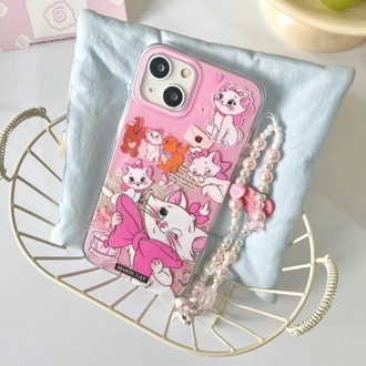 Pembe Marie Kedicik Desenli İphone Kılıfı