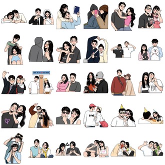 60 Desen Orijinal Aşk Kılavuzu Su Geçirmez Stickers