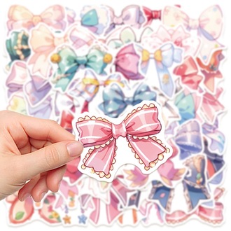 50 Desen Küçük Taze ve Sevimli Fiyonk Su Geçirmez Stickers