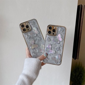 3D Kelebek Parlak Damla Desenli + Charm