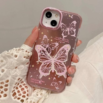 Kelebek Desenli İphone Kılıf + Charm