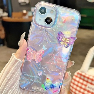 3D Kelebek Hologram Kılıf + Charm