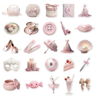 50 Desen Kore Tarzı Bale Kızı Su Geçirmez Stickers