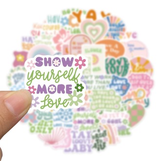 50 Desen Danimarka Pastel Su Geçirmez Stickers Var.1