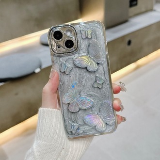 3D Kelebek Parlak Damla Desenli + Charm