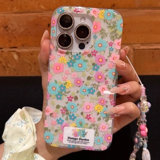 Çiçek Desenli Charmlı İphone Kılıfı İp 13/14