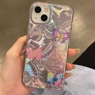 3D Kelebek Hologram Kılıf + Charm