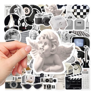 61 Desen siyah beyaz basit stil Su Geçirmez Stickers