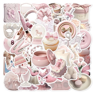50 Desen Kore Tarzı Bale Kızı Su Geçirmez Stickers