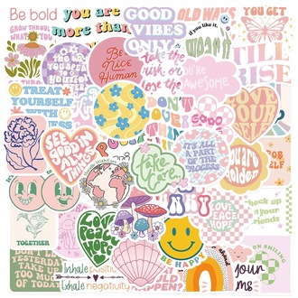 50 Desen Danimarka Pastel Su Geçirmez Stickers Var.2
