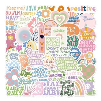 50 Desen Danimarka Pastel Su Geçirmez Stickers Var.1