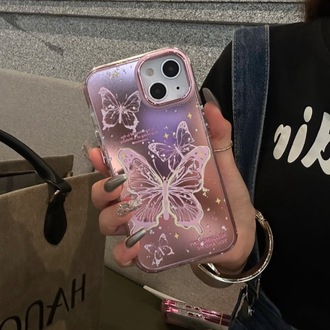 Kelebek Desenli İphone Kılıf + Charm
